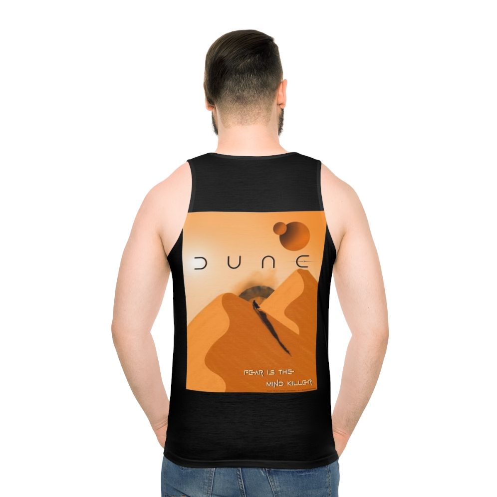 Dune Arrakis "Fear Is The Mind Killer" Unisex Tank Top - men back