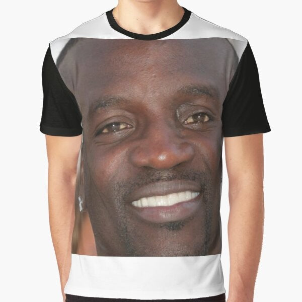 Akon Graphic T-Shirt featuring the renowned singer's portrait