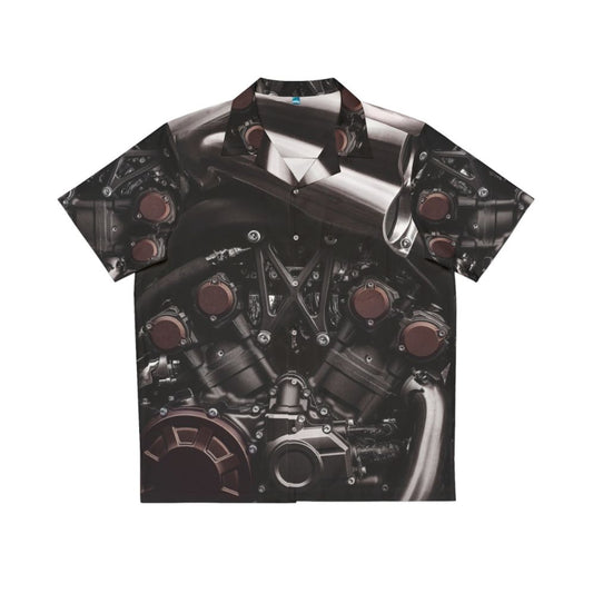 Vmax V4 Hawaiian Motorcycle Shirt with Selective Color