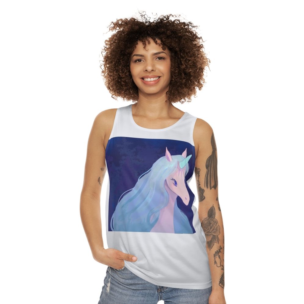 The Last Unicorn fantasy illustration unisex tank top - women