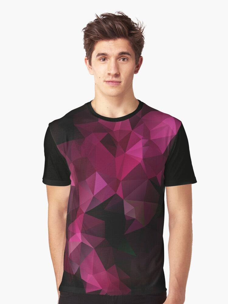 Geometric abstract polygon pattern design on a graphic t-shirt - Men