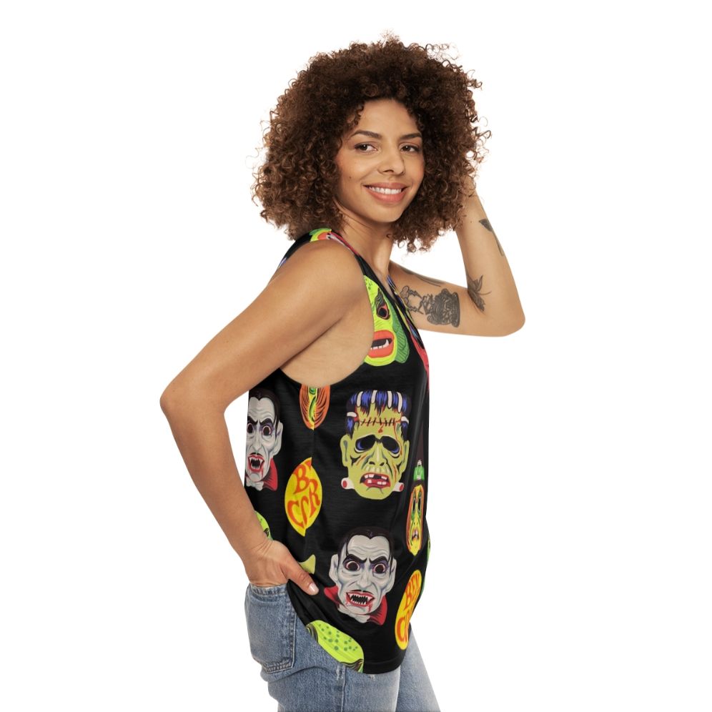 Vintage Halloween Masks Unisex Tank Top - women side