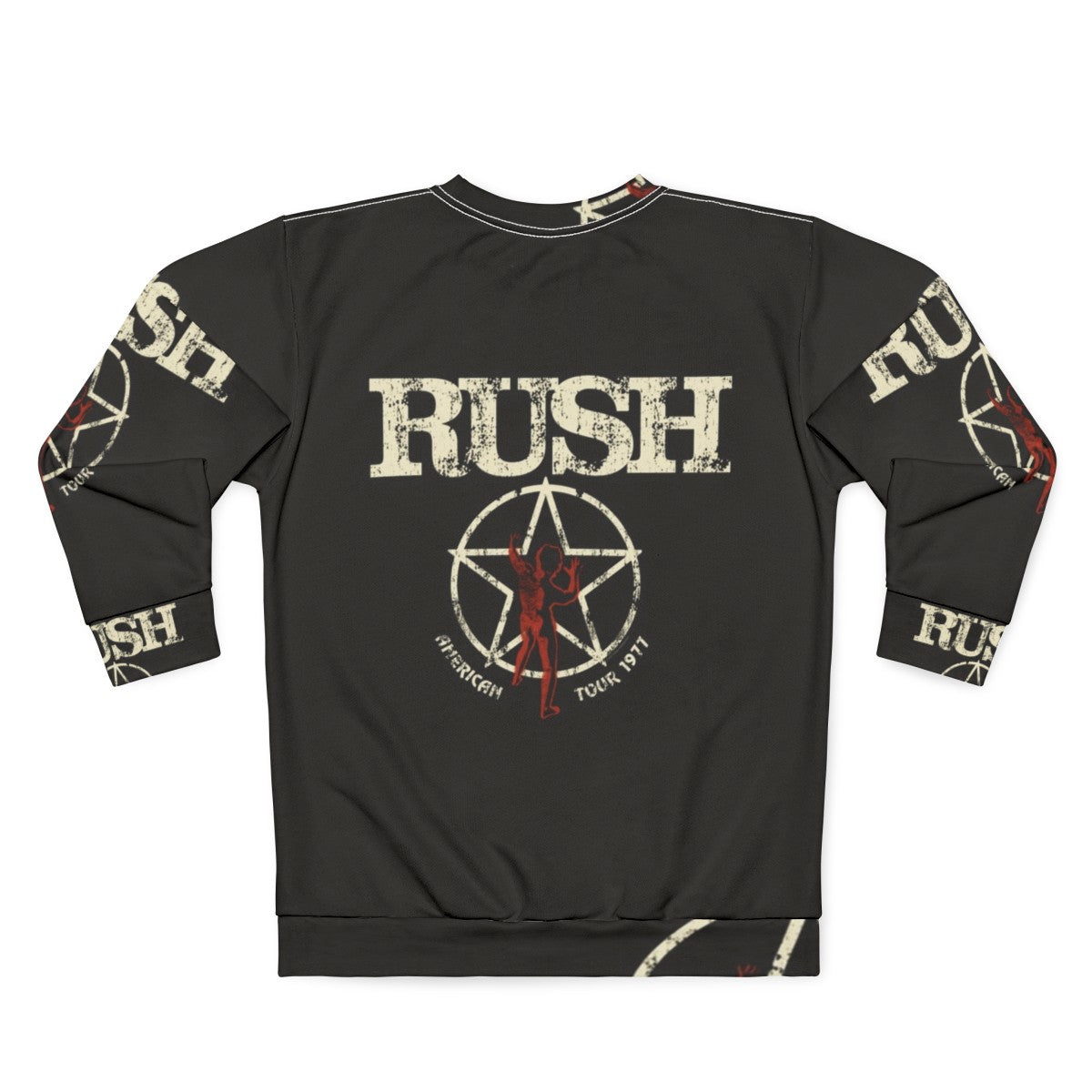 Rush American Tour 1977 Heavy Metal Band Sweatshirt - Back