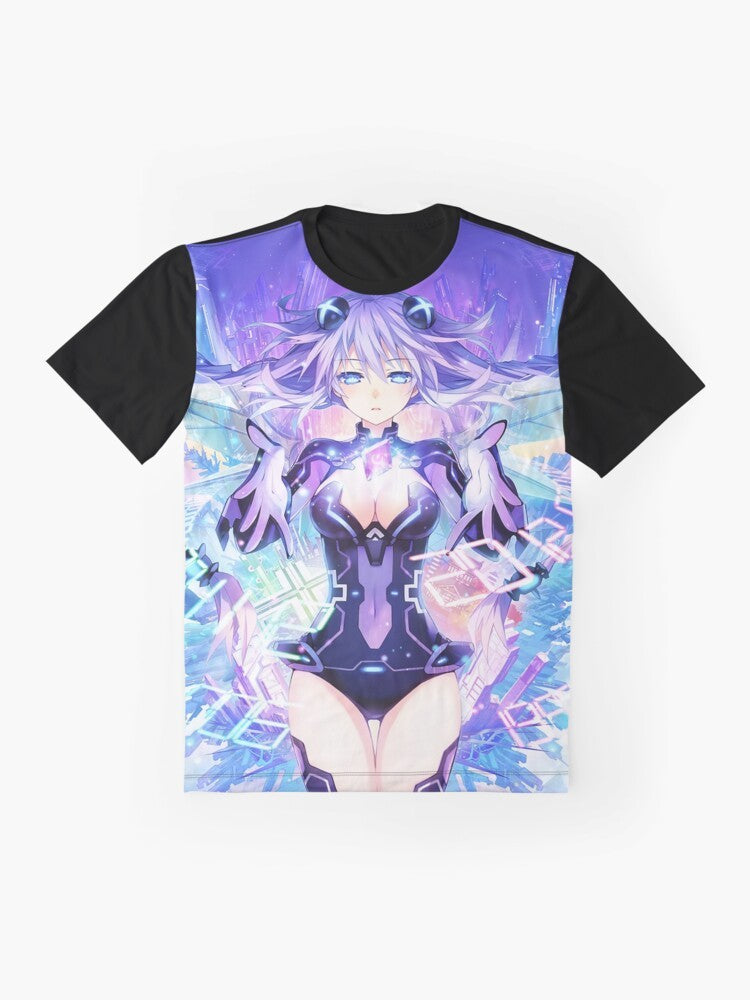 Hyperdimension Neptunia Purple Heart T-Shirt featuring the CPU Goddess of Gamindustri - Flat lay