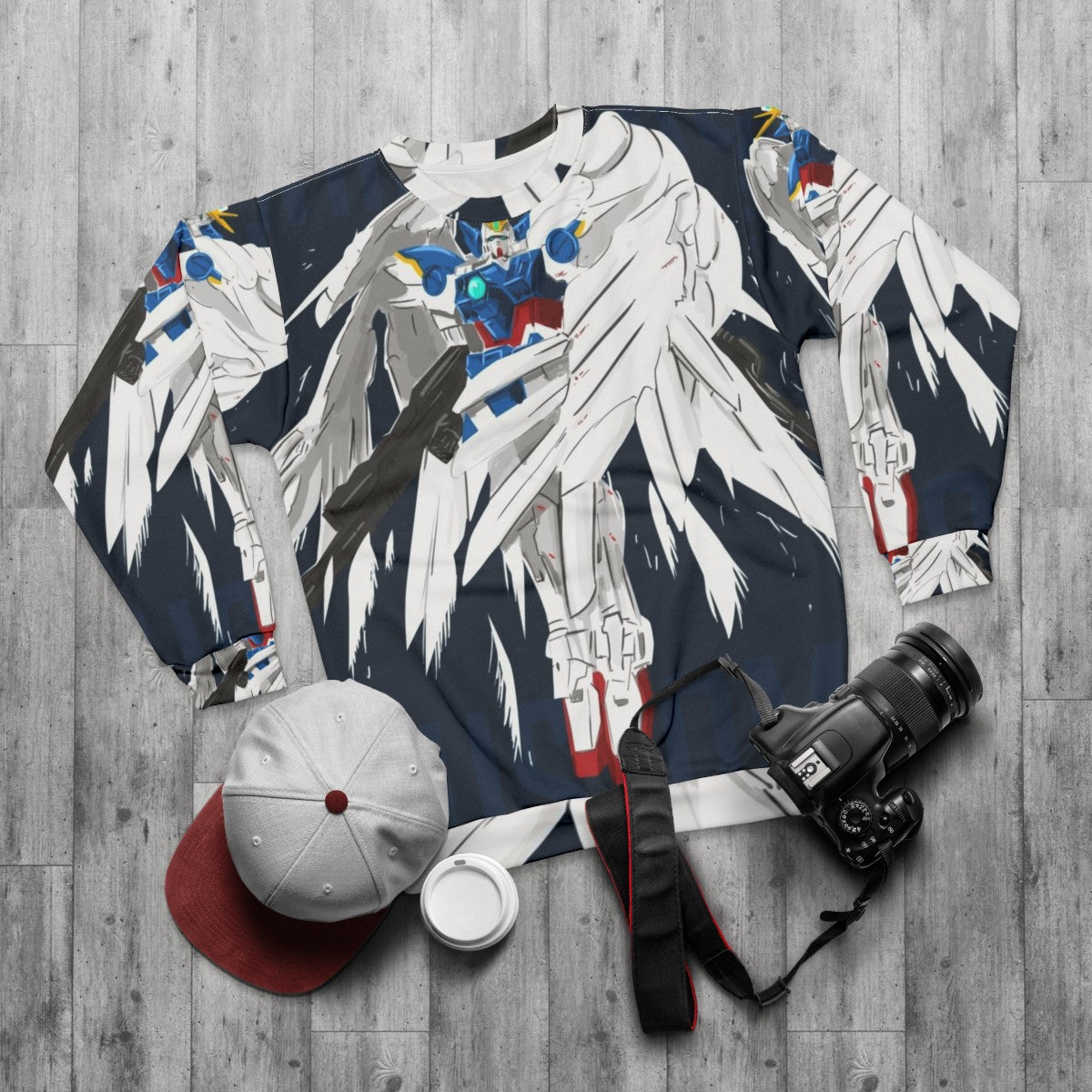 Gundam Endless Waltz Zero Anime Sweatshirt - flat lay