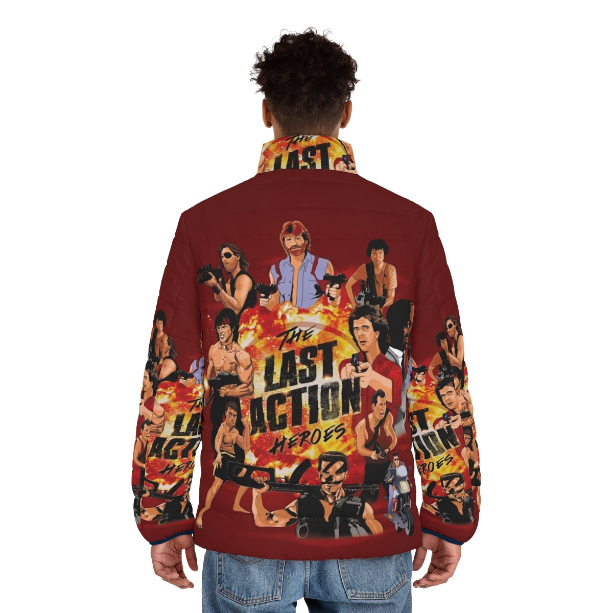 80s inspired 'The Last Action Heroes' puffer jacket - men back