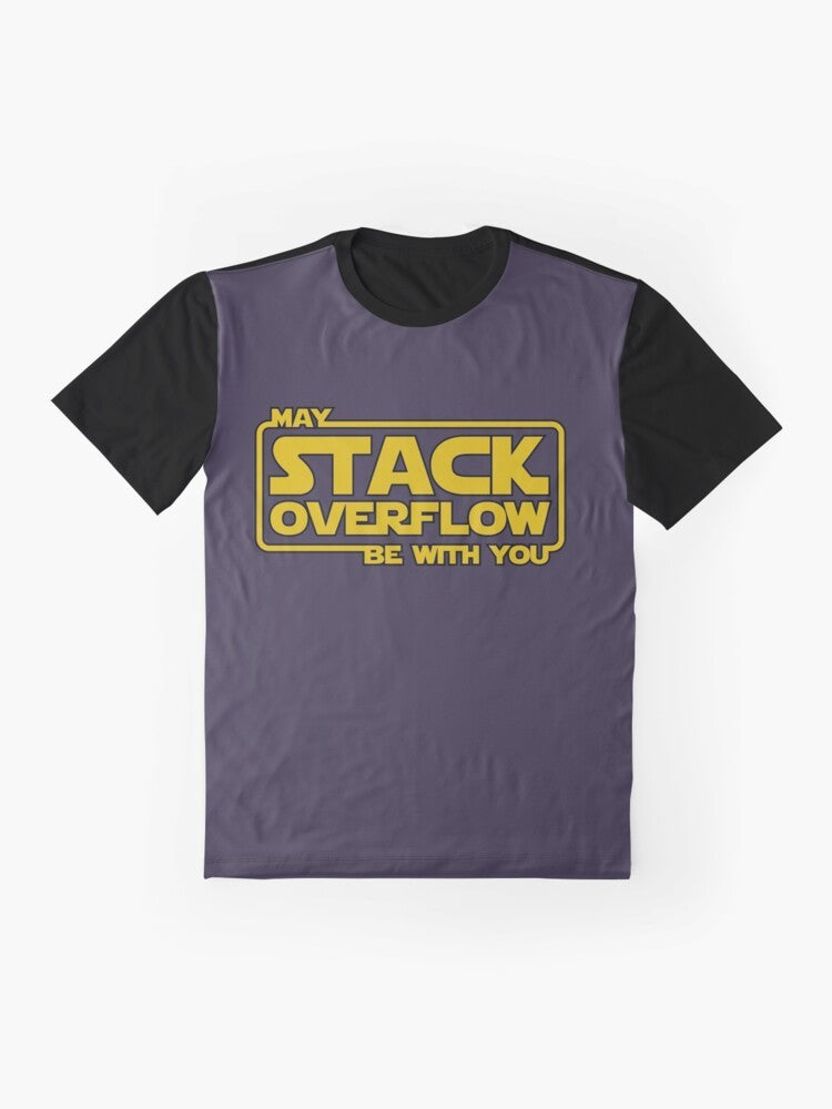 Stack Overflow inspired graphic t-shirt for programmers and developers - Flat lay