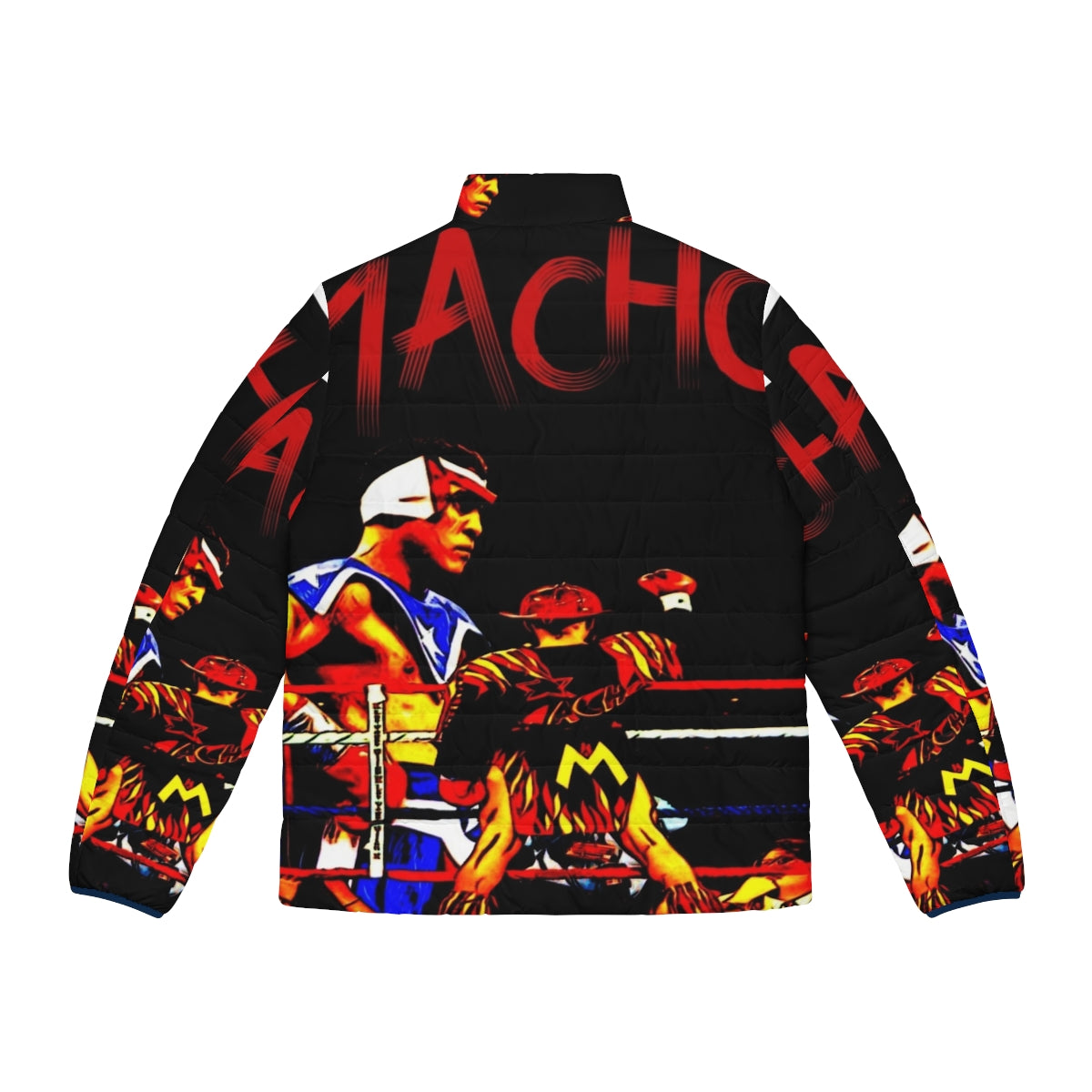 Hector Macho Camacho Puffer Jacket - Retro Boxing Style - Back