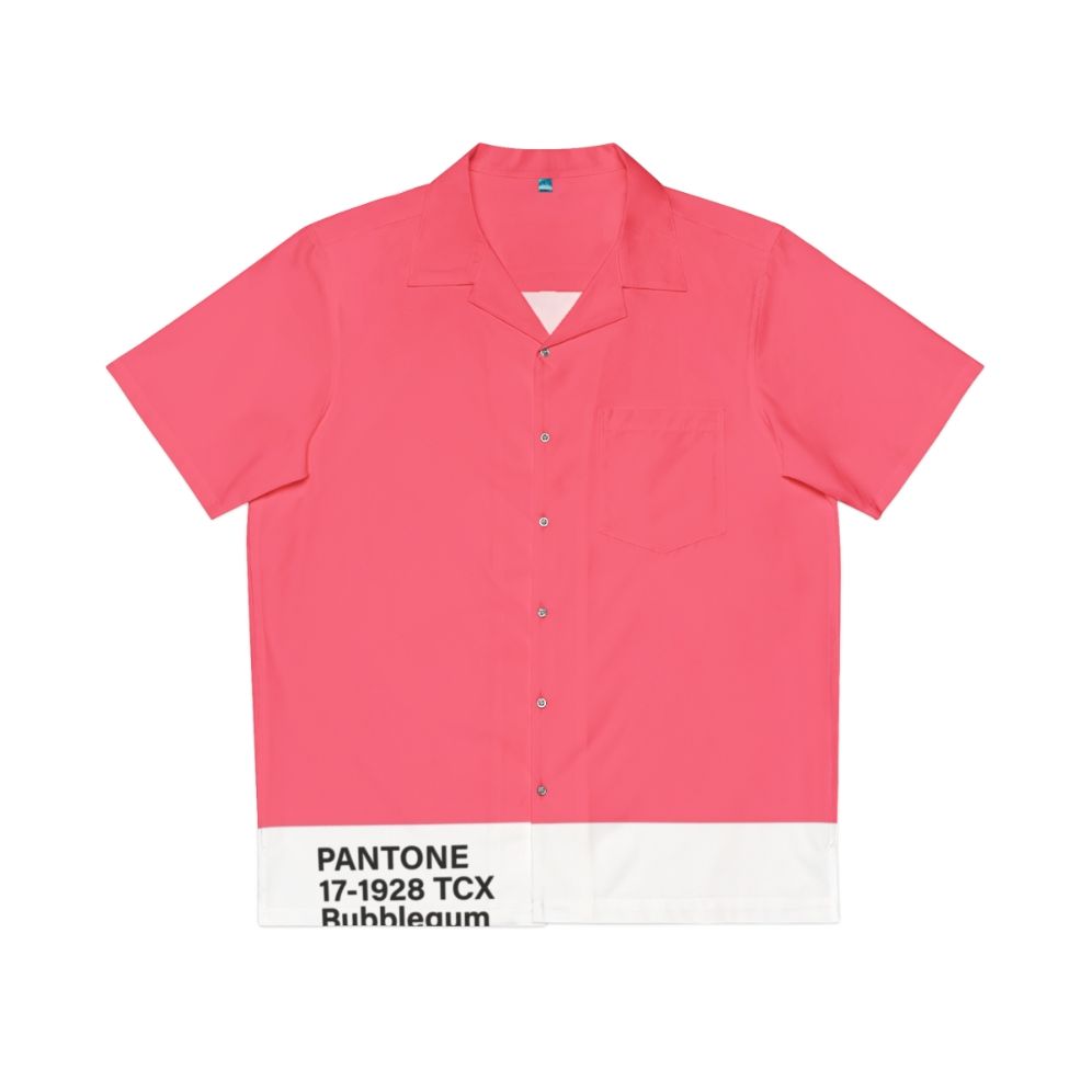 Bubblegum pink Hawaiian shirt with Pantone 17 1928 TCX color