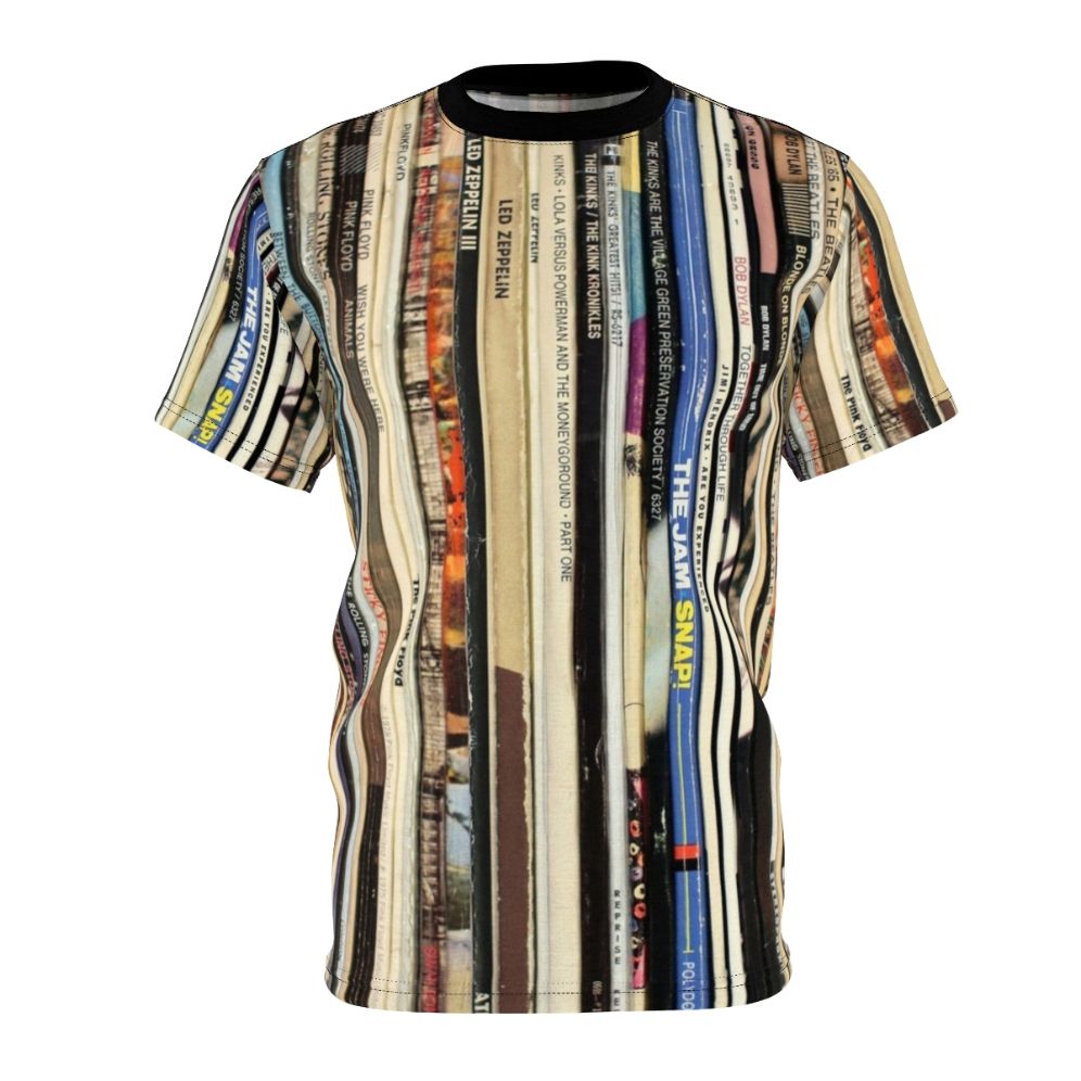 Vintage classic rock vinyl records graphic t-shirt