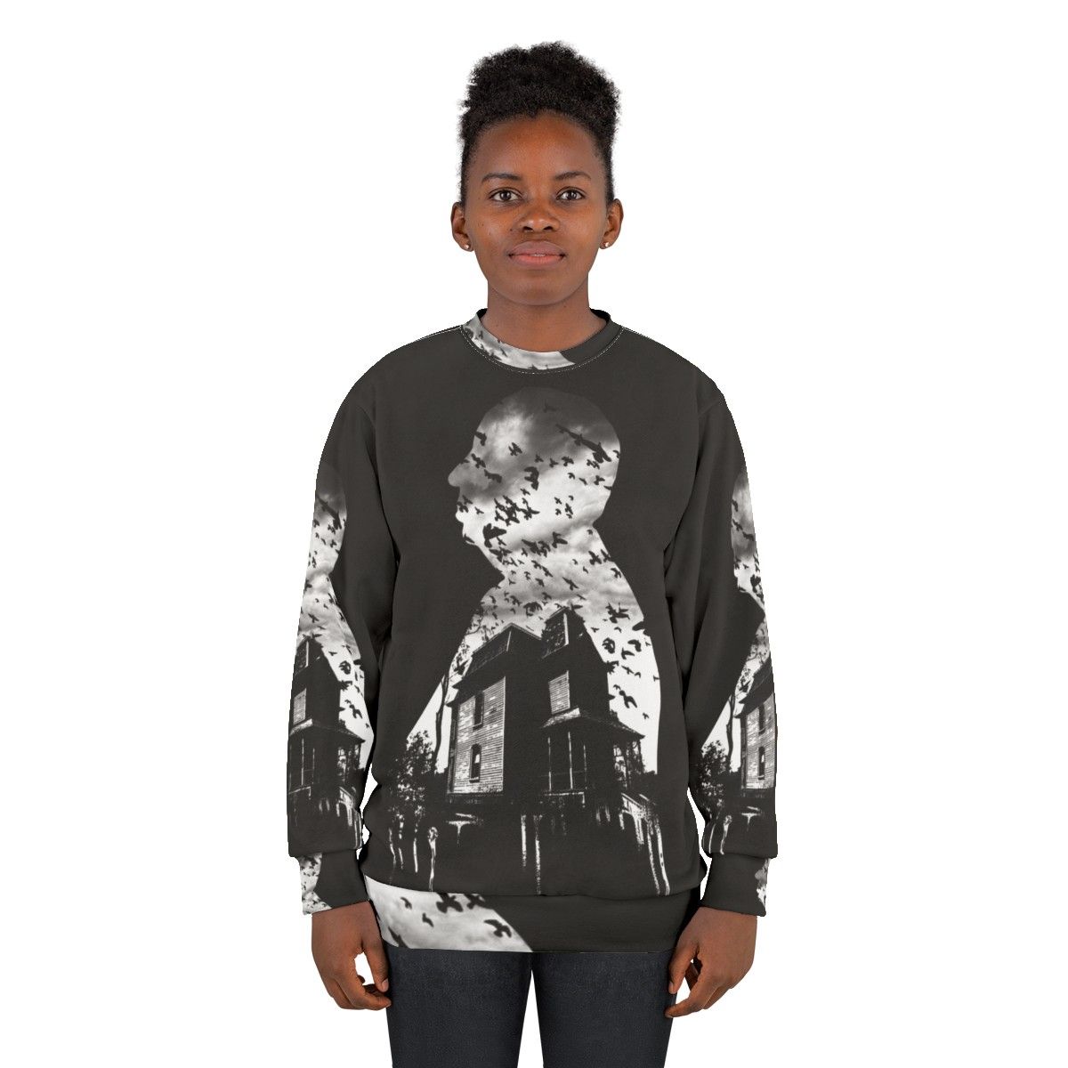 Alfred Hitchcock Inspired Collage Sweatshirt - women