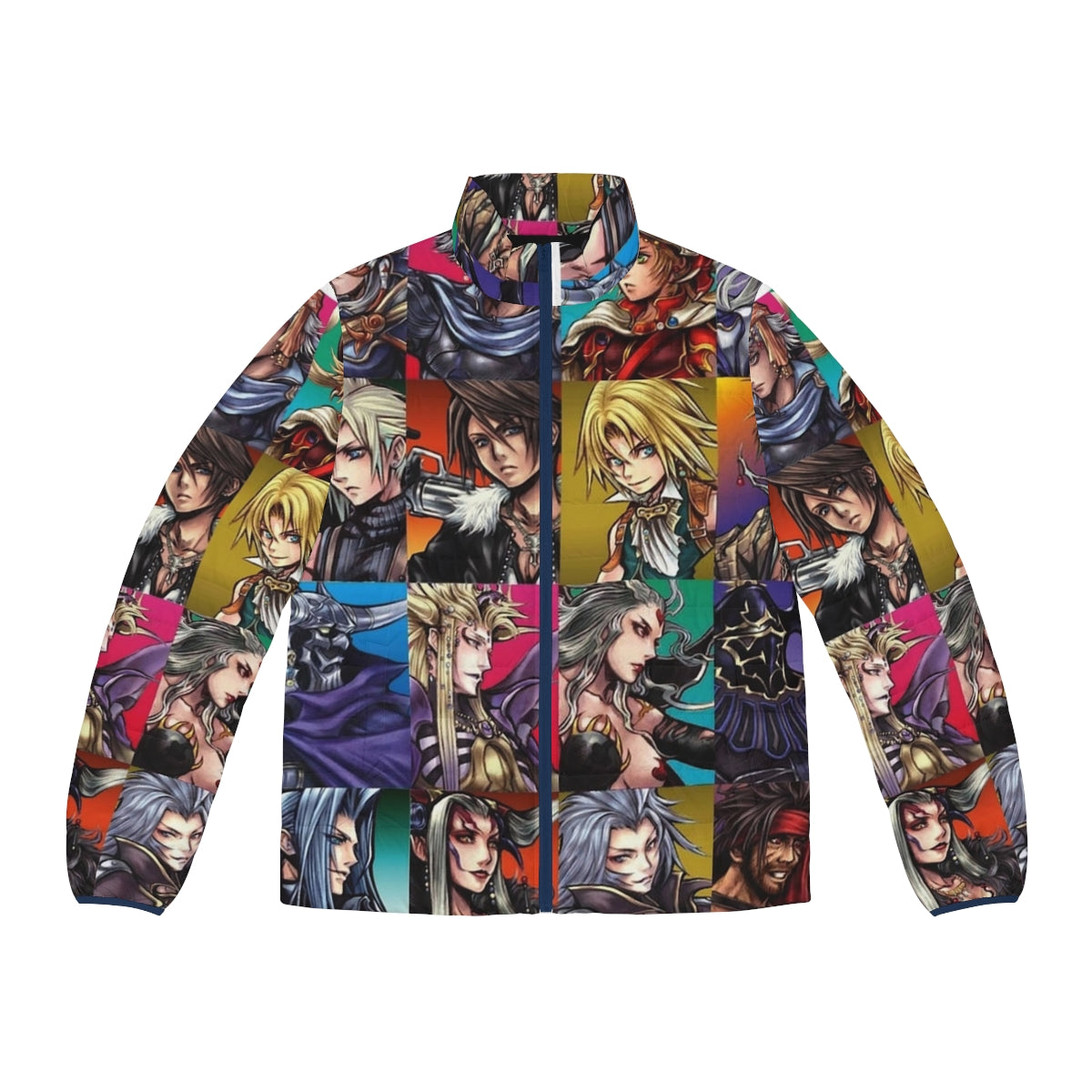 Final Fantasy Puffer Jacket featuring iconic characters and designs