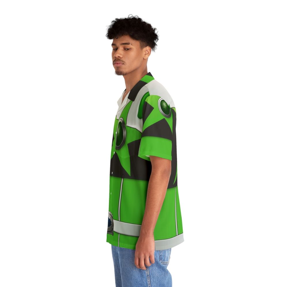 Chameleon green hawaiian shirt with space and galaxy design - People Left