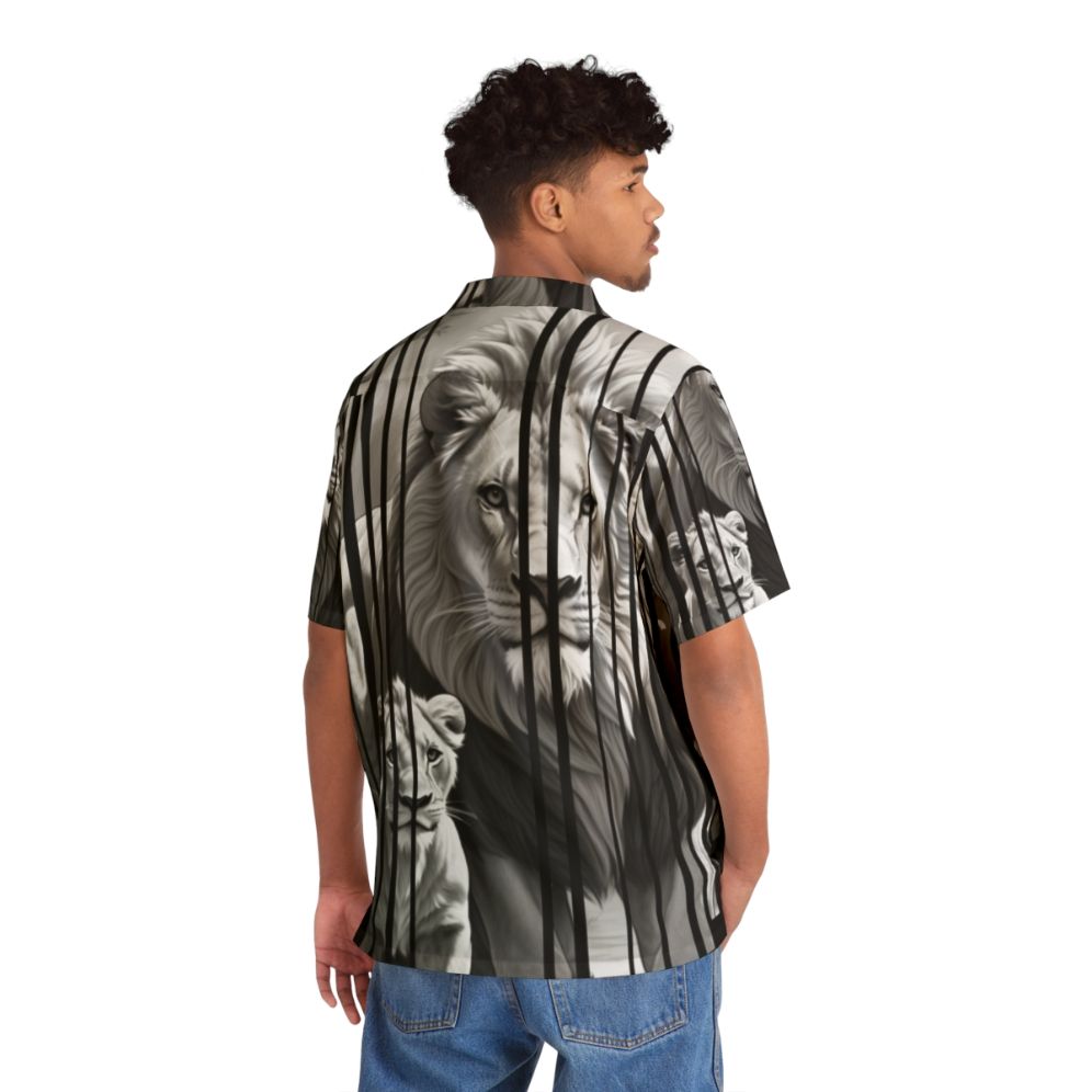 Jungle Animals Design Hawaiian Shirt with Vibrant Tropical Pattern - People Back