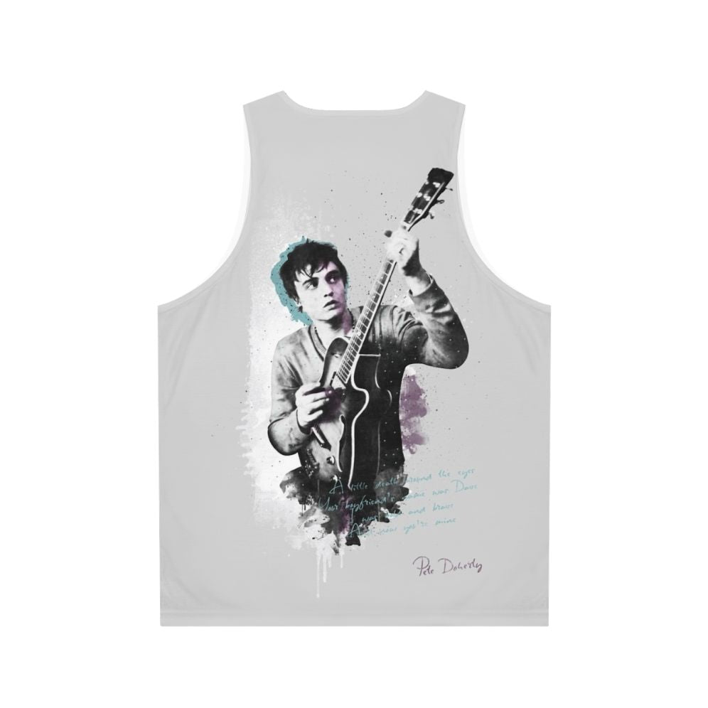 Pete Doherty Unisex Tank Top with Impressionist Art Portrait - Back