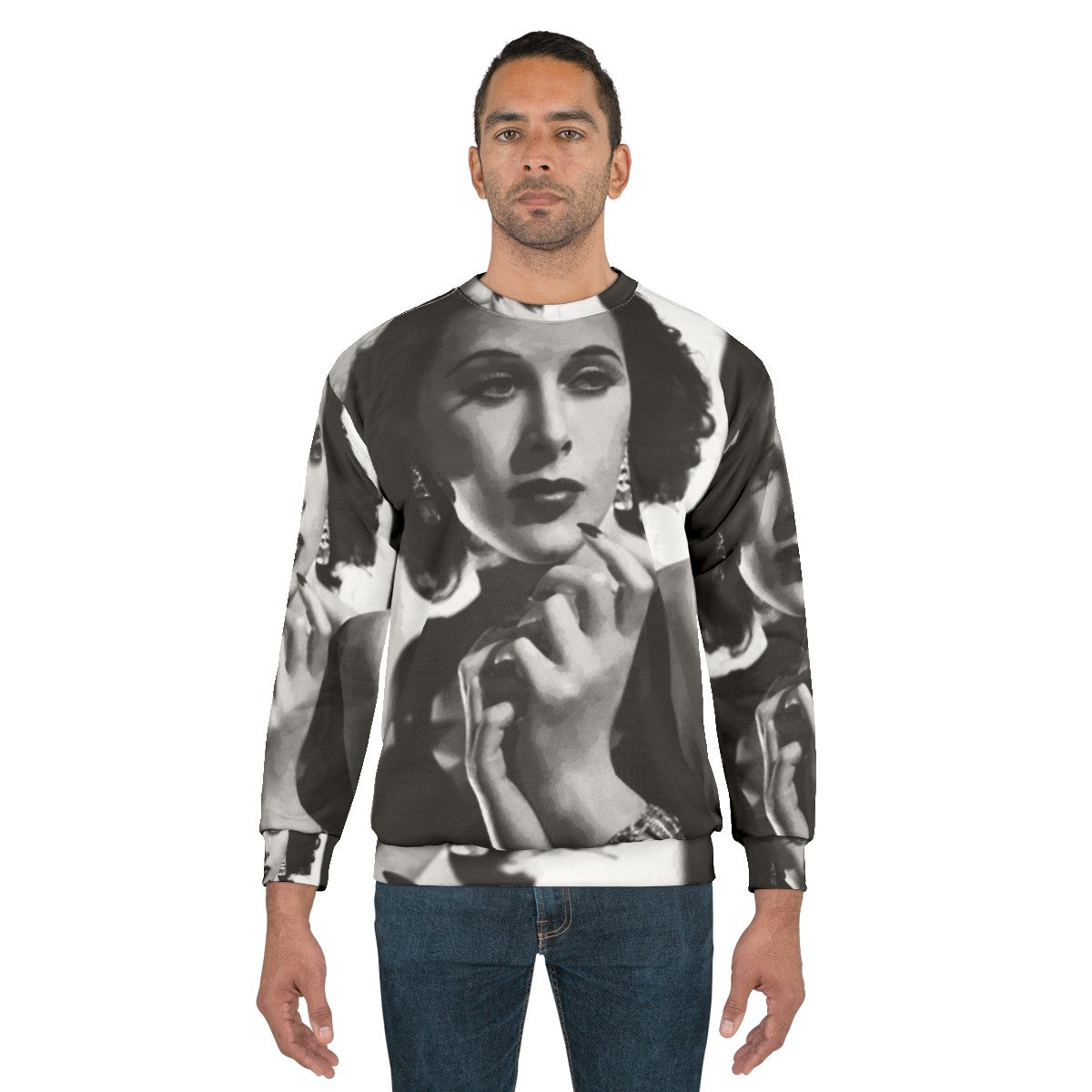 Vintage Hedy Lamarr Oil Painting Sweatshirt - men