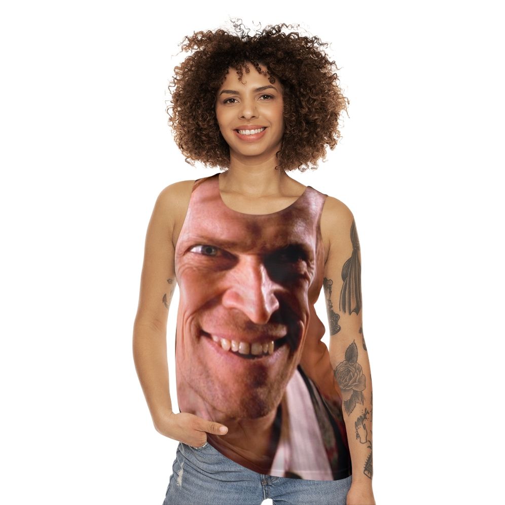 Unisex "Willem Is Happy" Tank Top featuring Willem Dafoe - women