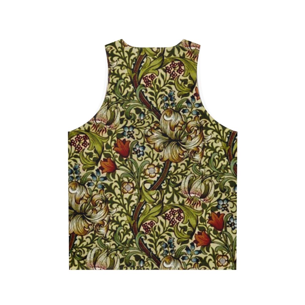 Vintage Floral William Morris Golden Lily Unisex Tank Top - Back