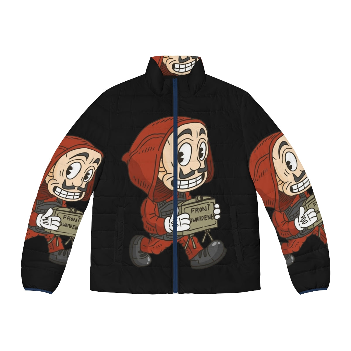 Vintage Cartoon Style Money Heist Puffer Jacket