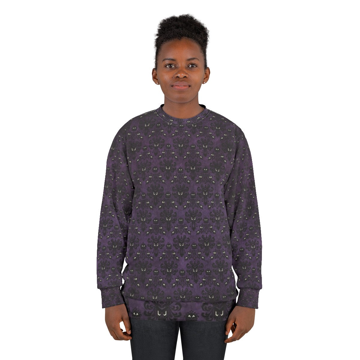 Haunted Mansion Sweatshirt with Wallpaper Design - women