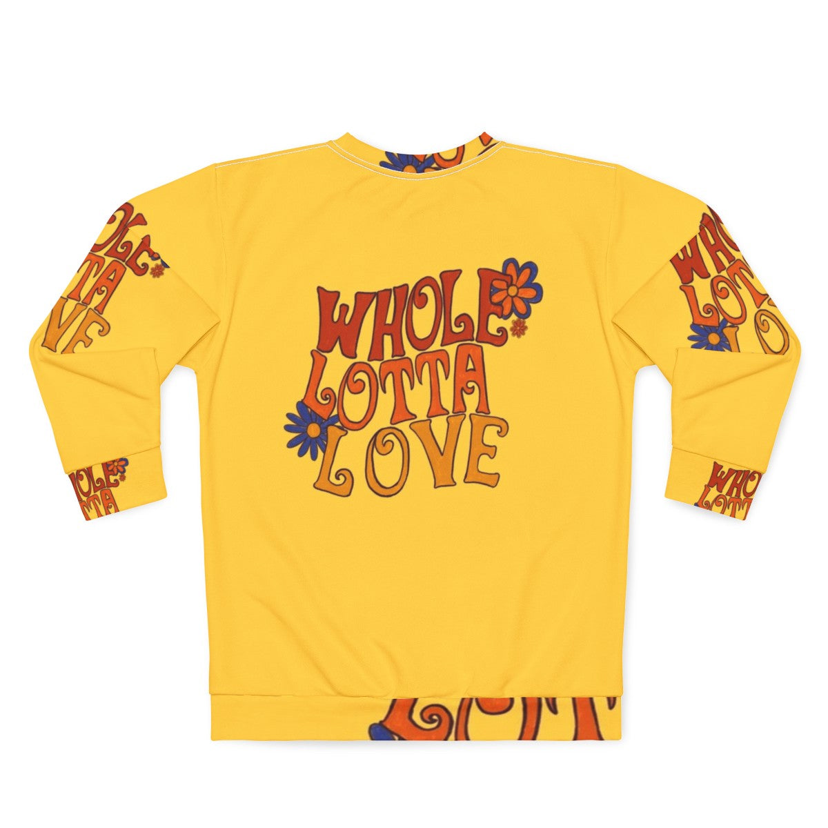 Whole Lotta Love Retro Sweatshirt with Led Zeppelin Inspired Typography - Back