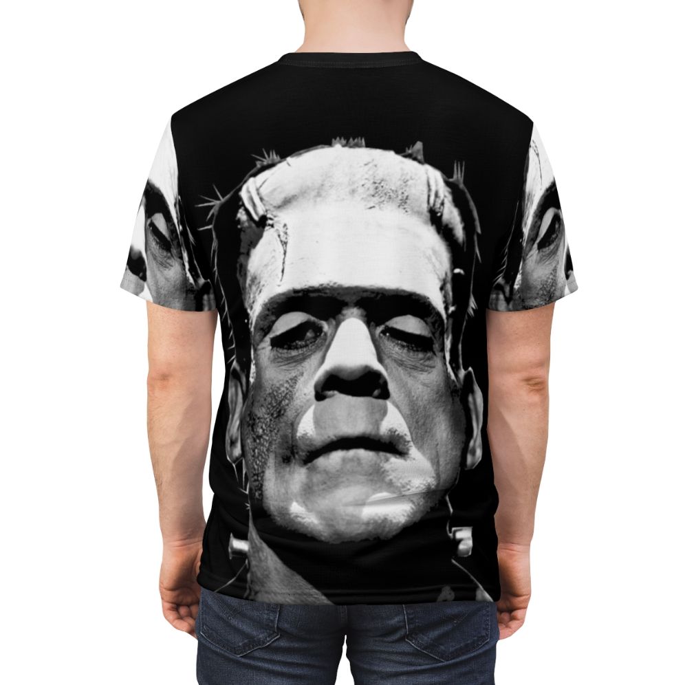 Vintage-inspired monster t-shirt with classic horror movie imagery - men back