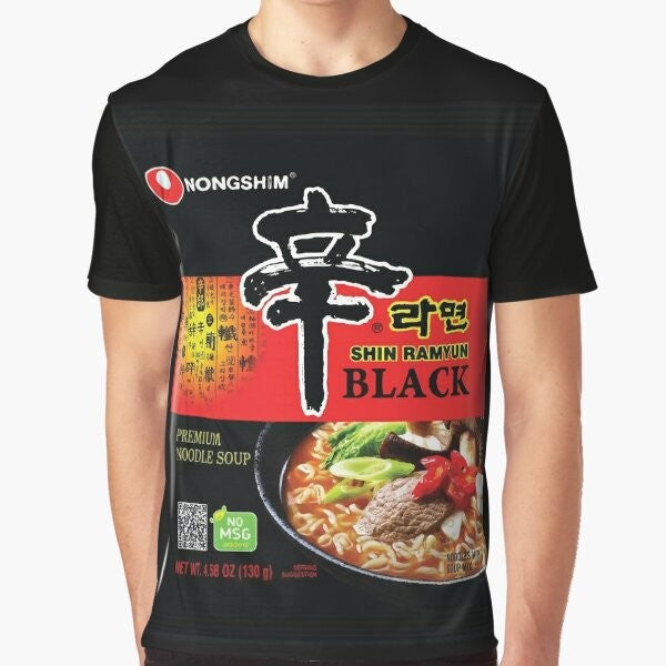 Nongshim Shin Ramen Black Instant Ramen Graphic T-Shirt