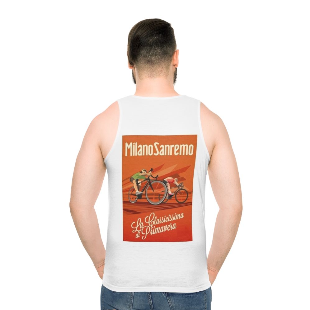 Retro Milan San Remo cycling unisex tank top - men back