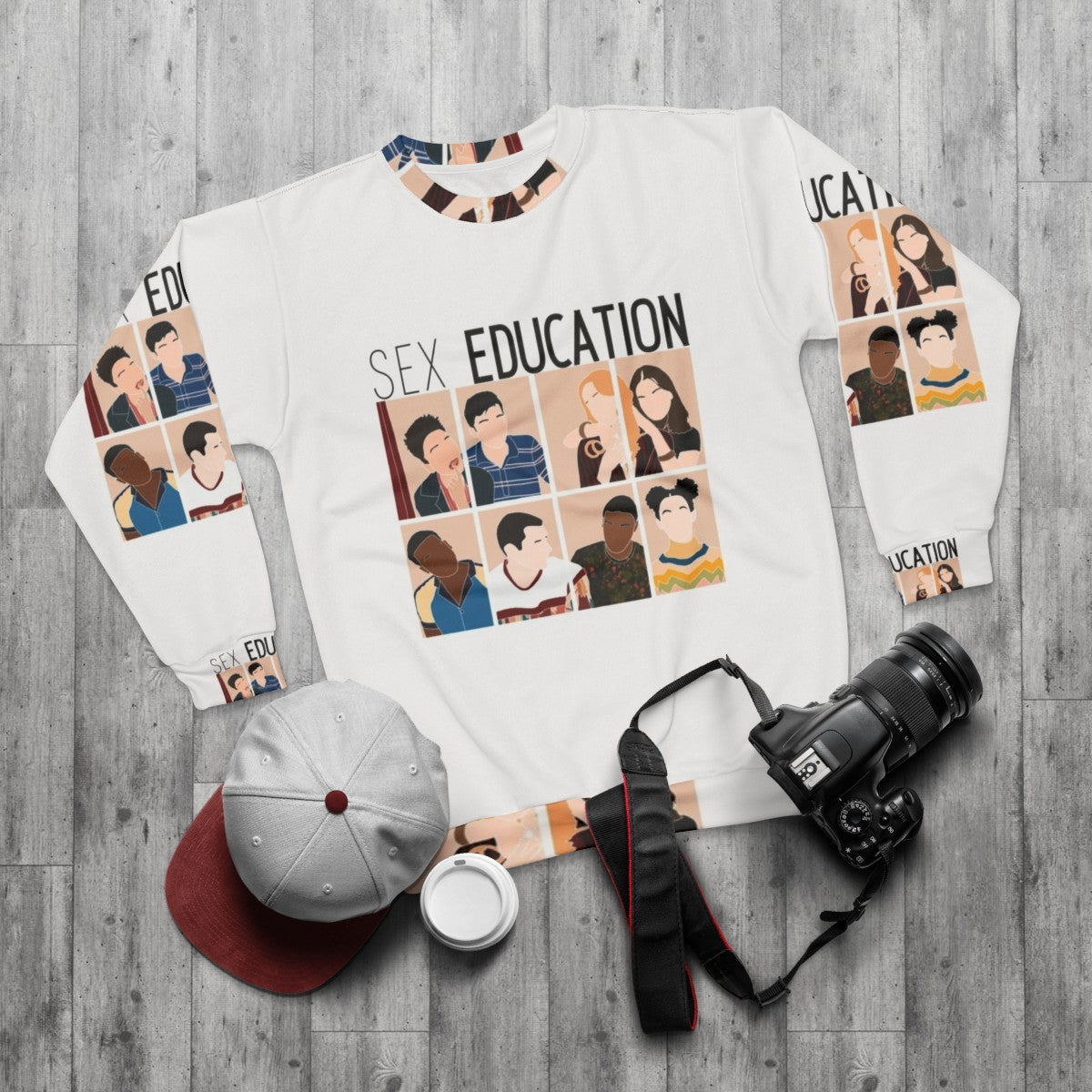 Sex Education Cast Sweatshirt featuring Maeve Wiley and Otis Milburn - flat lay