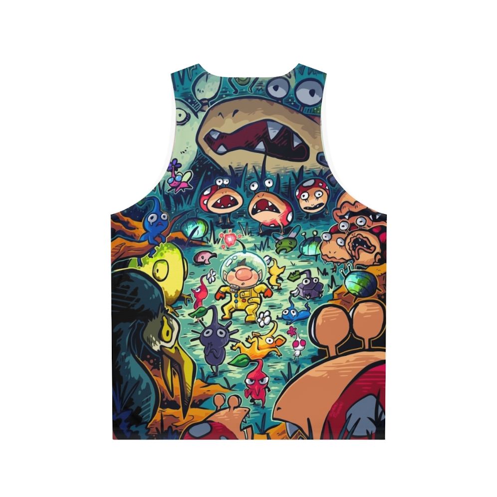 Unisex tank top featuring nocturnal creature design for gamers and anime fans - Back