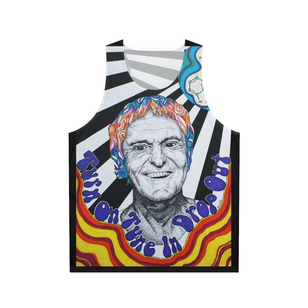 Vintage psychedelic tank top featuring Timothy Leary and a trippy molecule