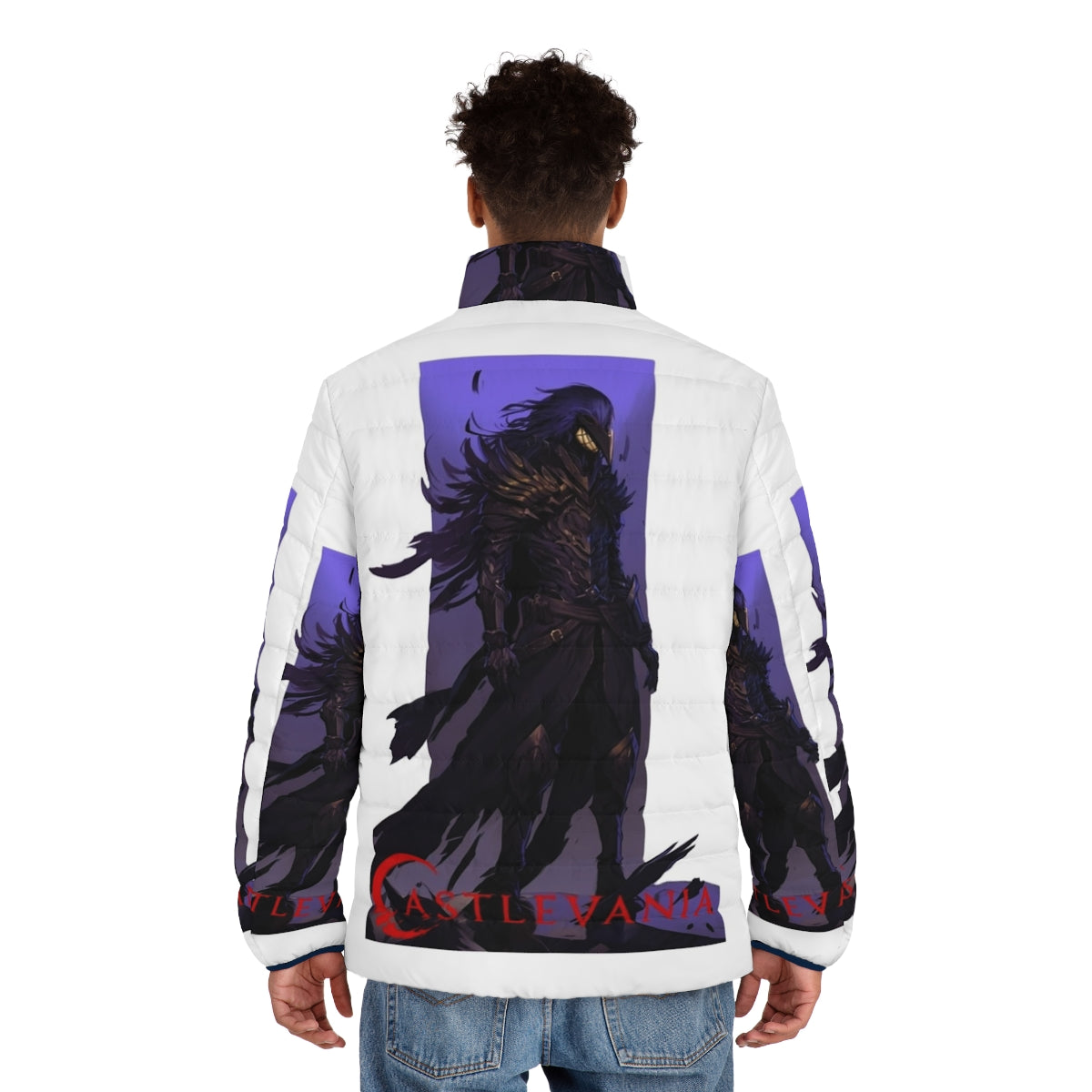 Castlevania Striga Day Armour Puffer Jacket featuring a stylish vampire-inspired design - men back