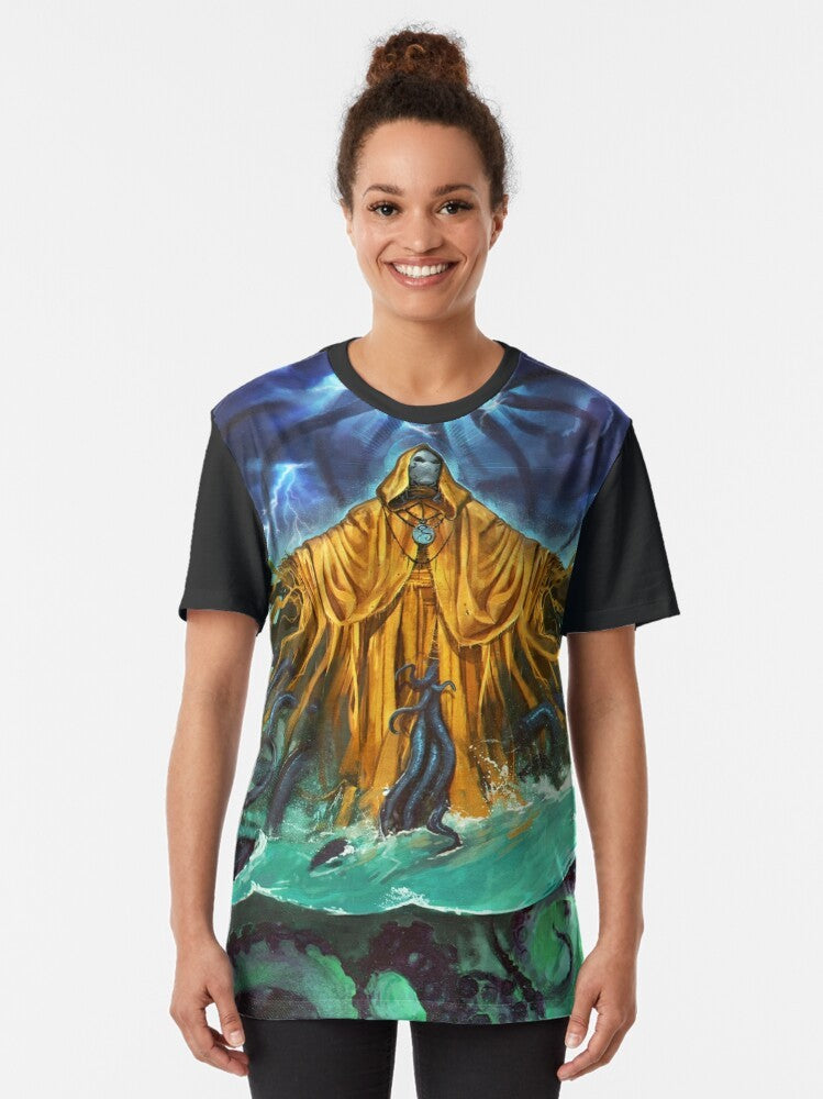 Cthulhu horror graphic t-shirt featuring the eldritch monster Hastur from the Cthulhu Mythos and Call of Cthulhu roleplaying game - Women