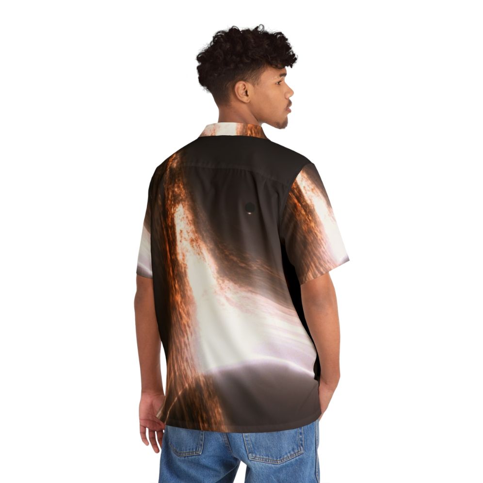 Interstellar black hole Hawaiian shirt with galaxy and cosmic design - People Back