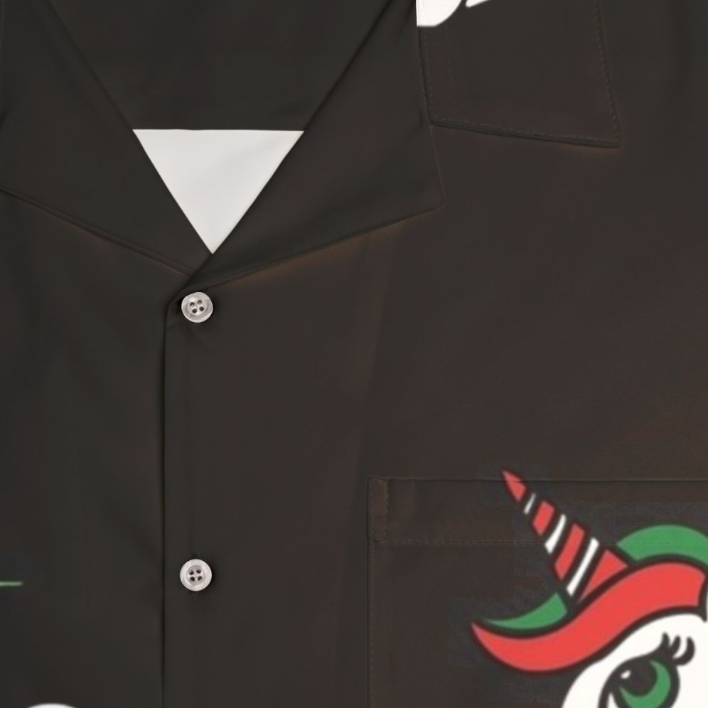 Merry Christmas Unicorn Hawaiian Shirt - Detail