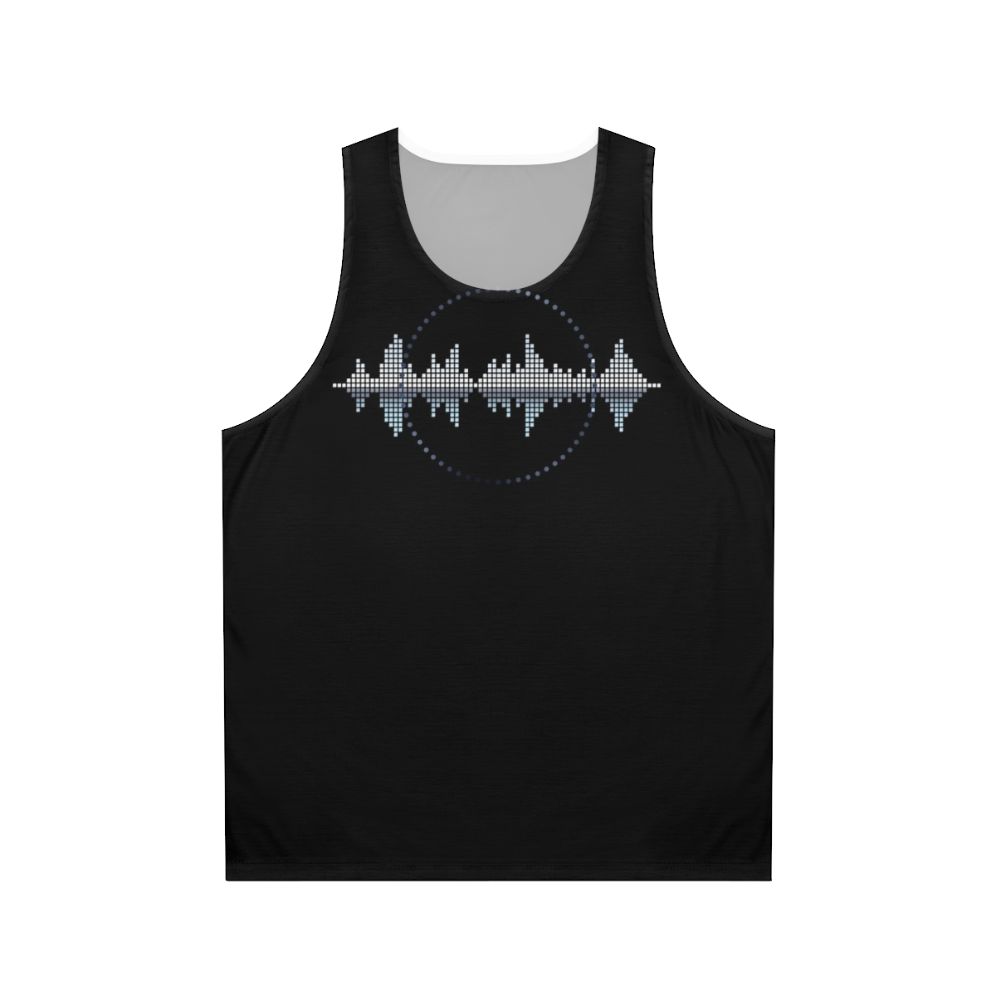 Unisex tank top with sound wave graphic