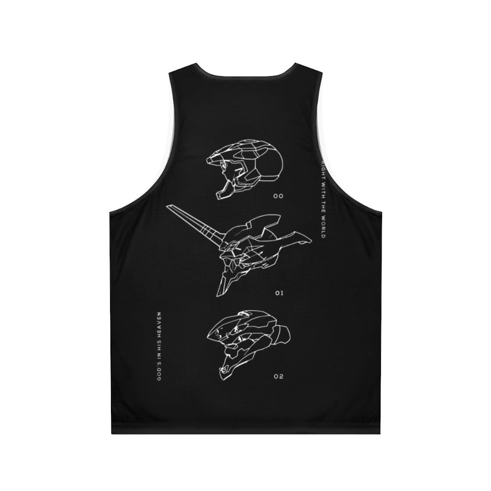 Evangelion Unisex Tank Top with EVA Unit Graphic - Back