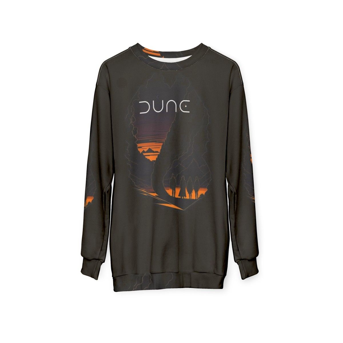 Dune movie-inspired desert landscape sci-fi sweatshirt - hanging