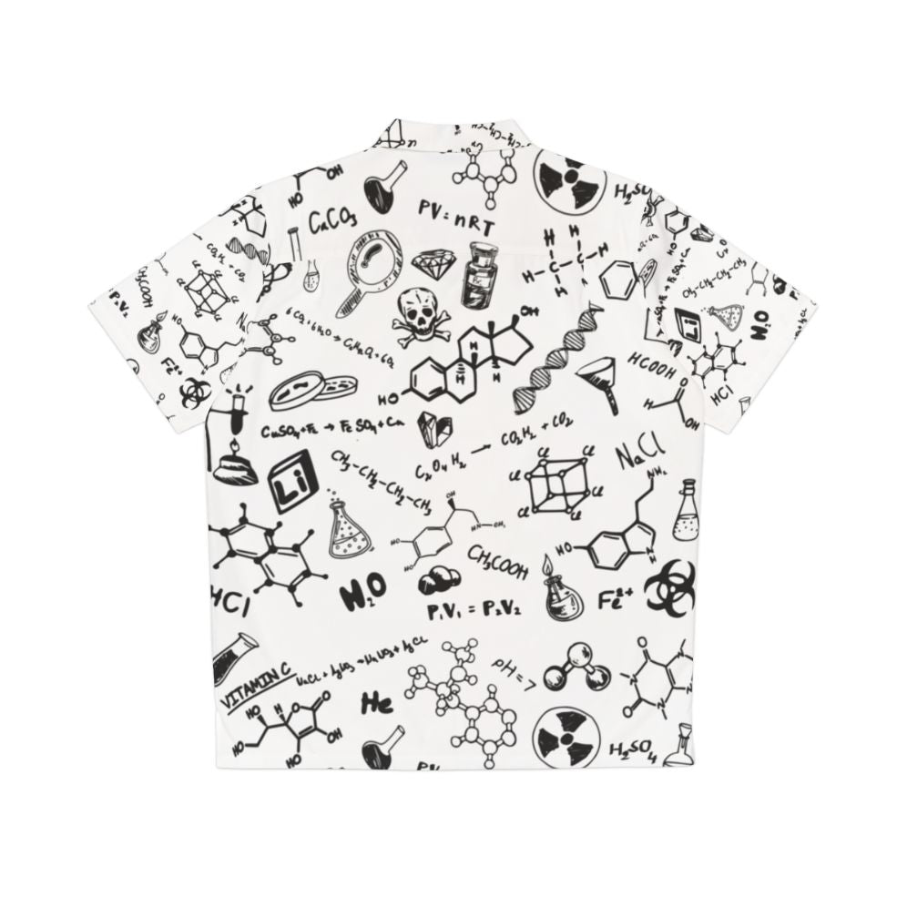 Chemistry Pattern Hawaiian Shirt with Periodic Table and Molecular Structure Design - Back