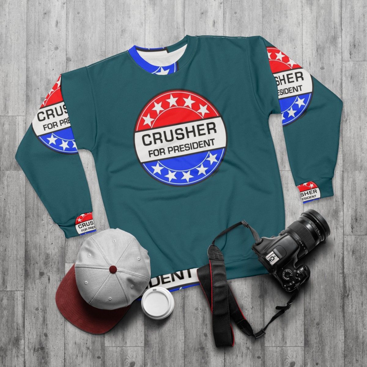 Sci-Fi Presidential Election Crusher Sweatshirt - flat lay