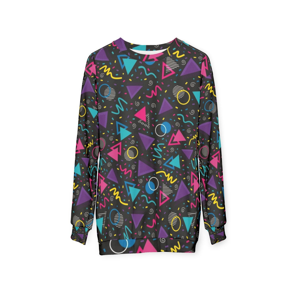 Neon Retro 90s Sprinkle Pattern Sweatshirt - hanging