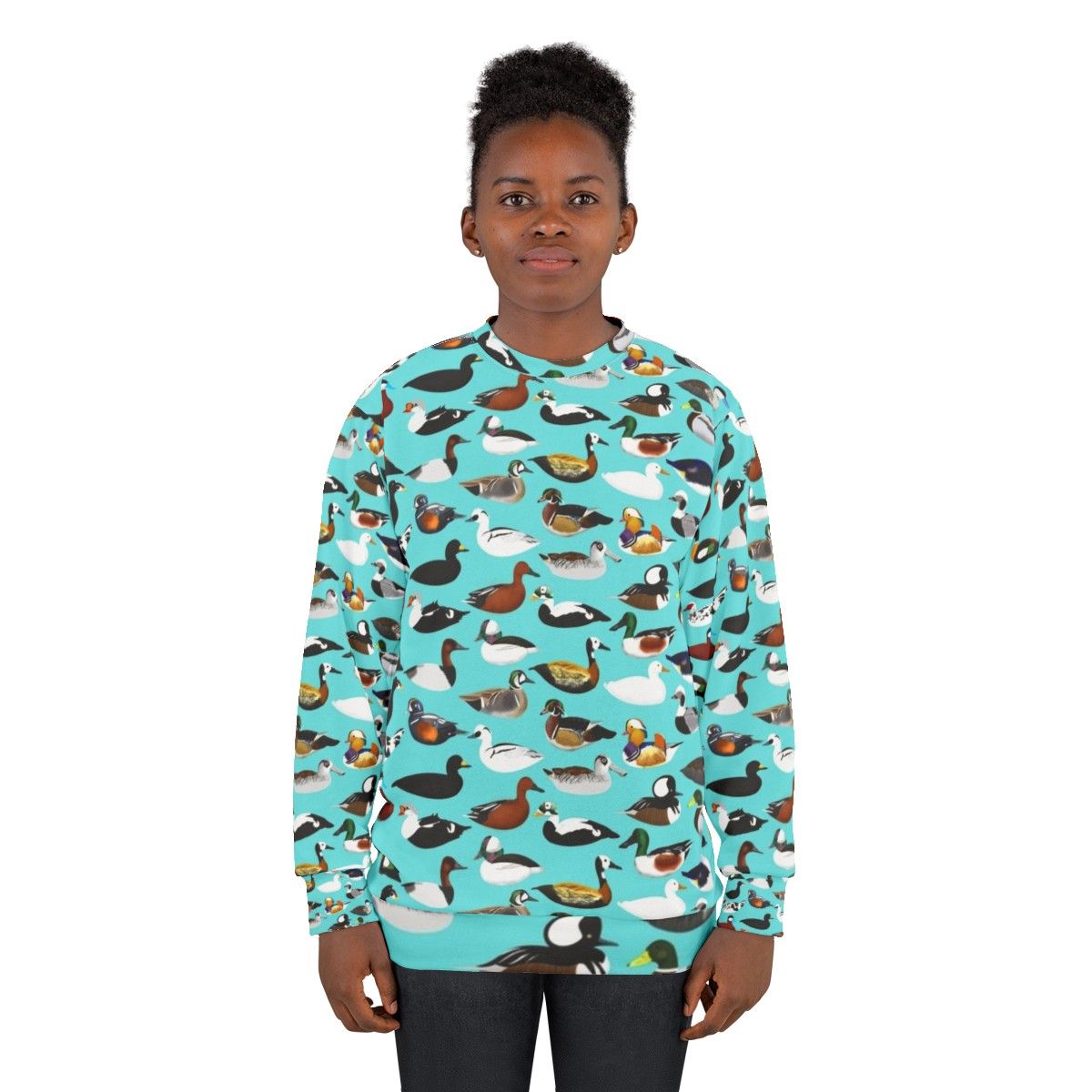 Stylish duck sweatshirt for nature and wildlife enthusiasts - women