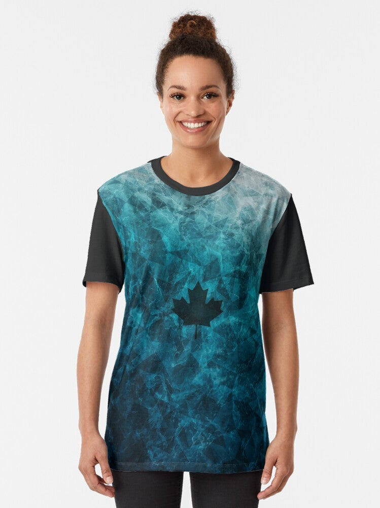 Black Ice - JTF2 Graphic T-Shirt featuring a winter camouflage pattern with icy elements - Women