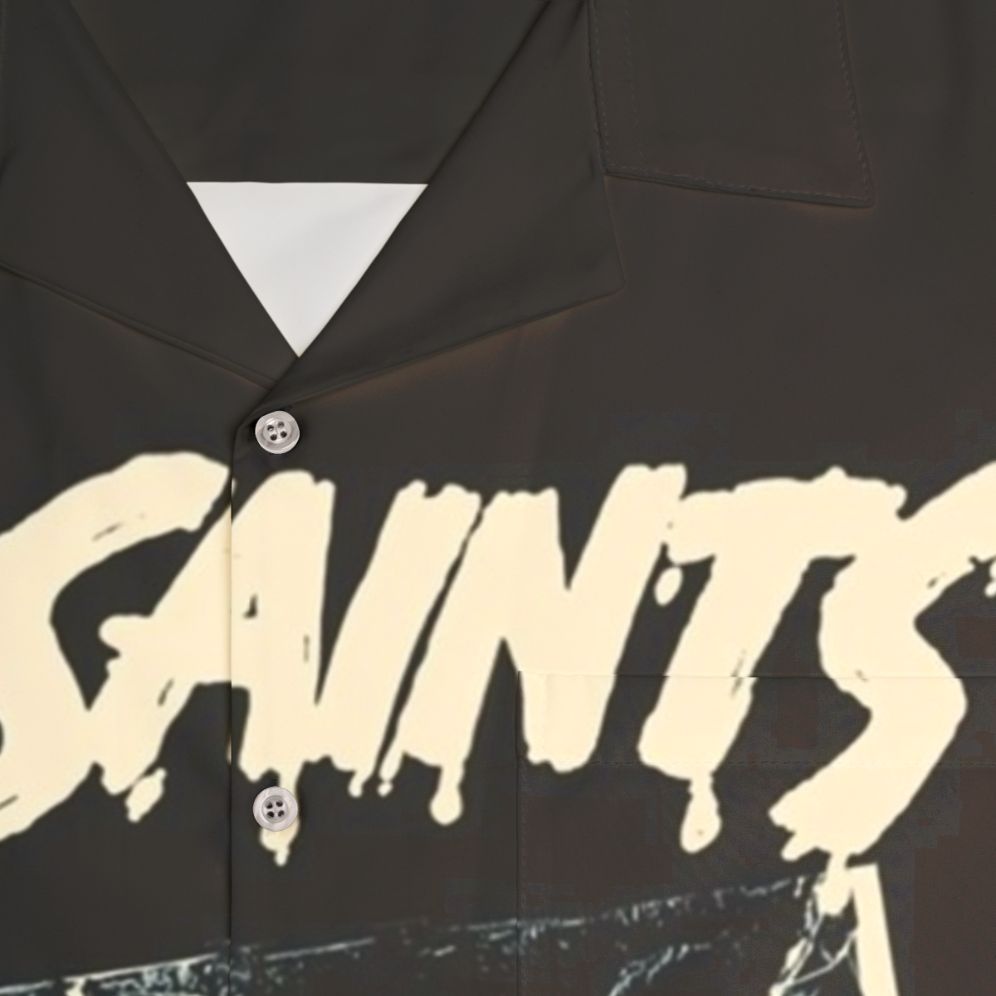 Punk Rock Hawaiian Shirt featuring The Saints band logo - Detail