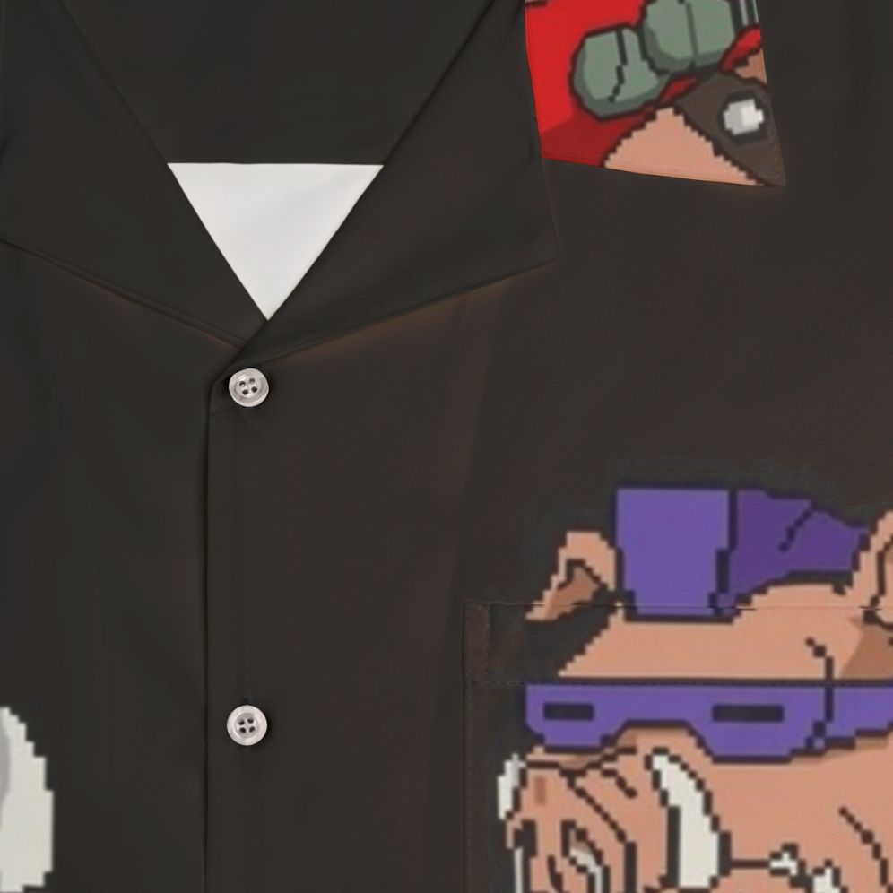 Bebop & Rocksteady TMNT Hawaiian Shirt - Detail