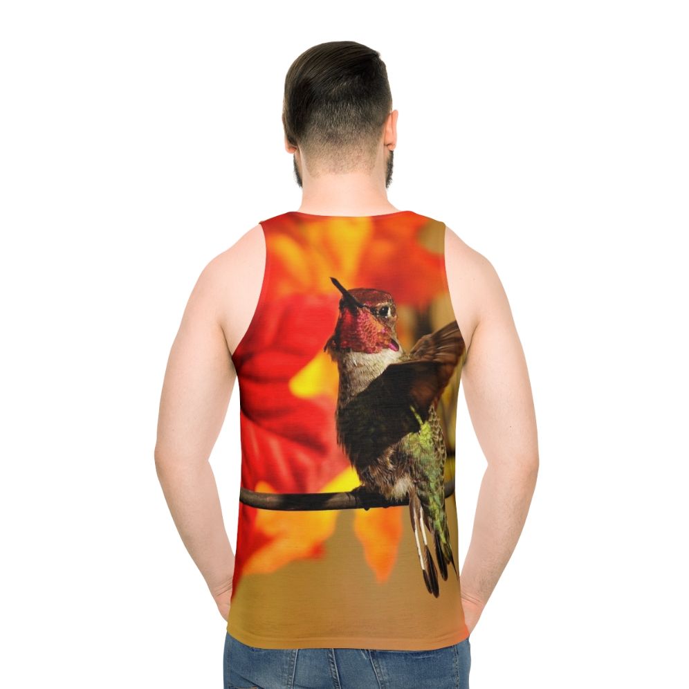 Autumn Hummingbird Unisex Tank Top - men back