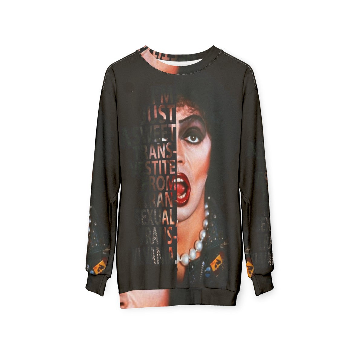 Frank N Furter Sweatshirt - Rocky Horror Picture Show Cult Classic Merchandise - hanging