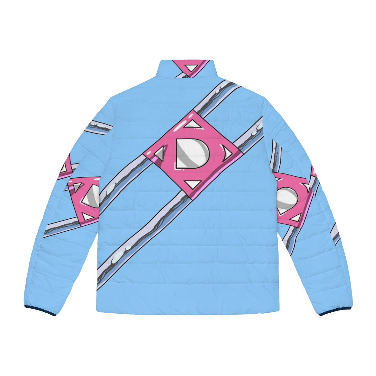 Diaperman logo puffer jacket with comic superhero design - Back