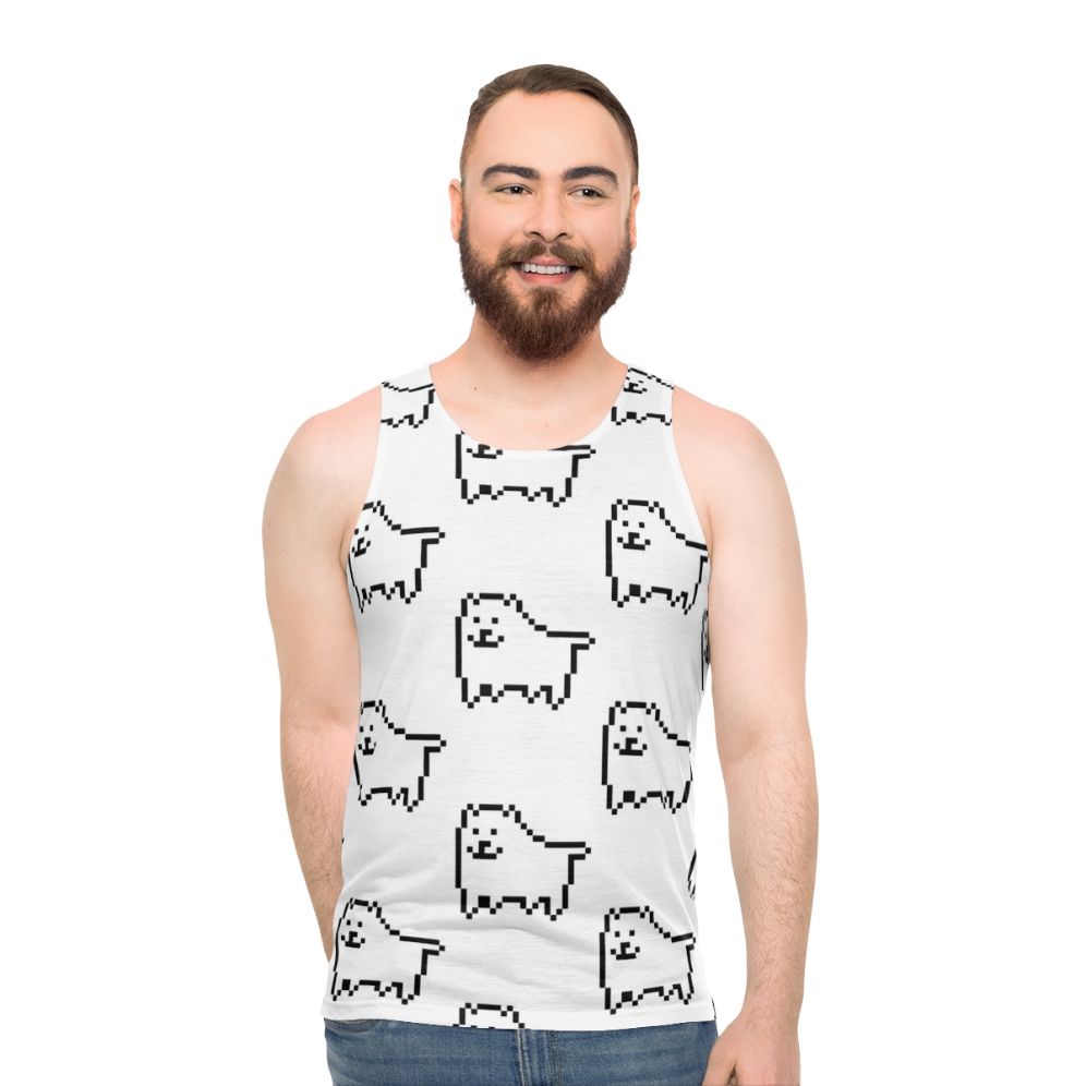 Undertale Unisex Tank Top with Annoying Dog Design - men