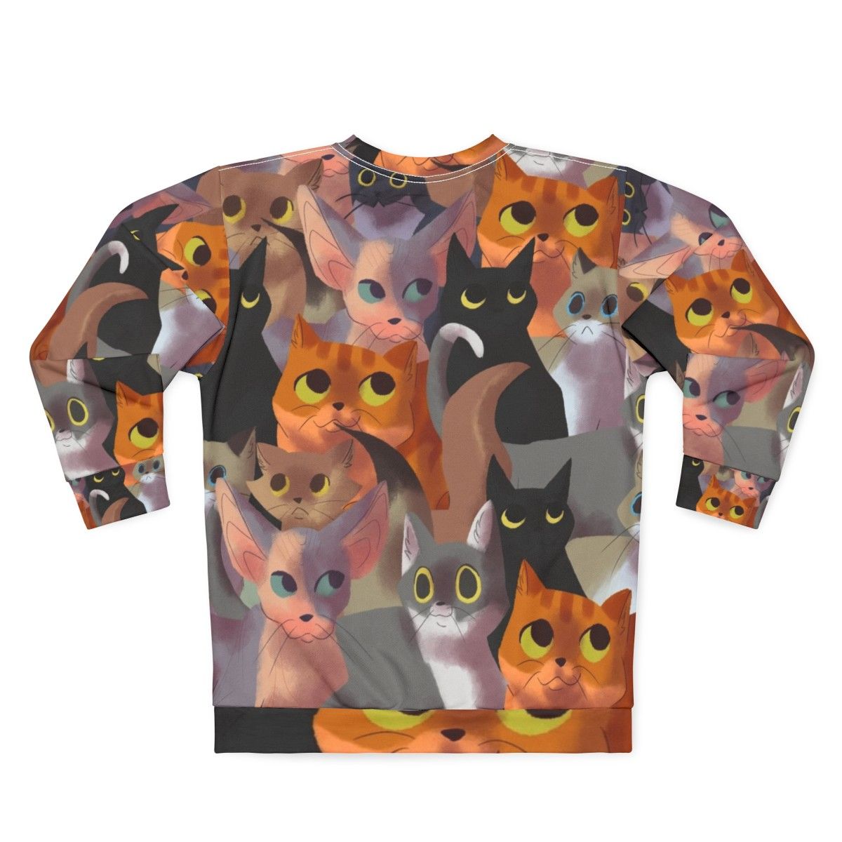 Lotsa Cats Sweatshirt featuring an adorable cat print pattern - Back